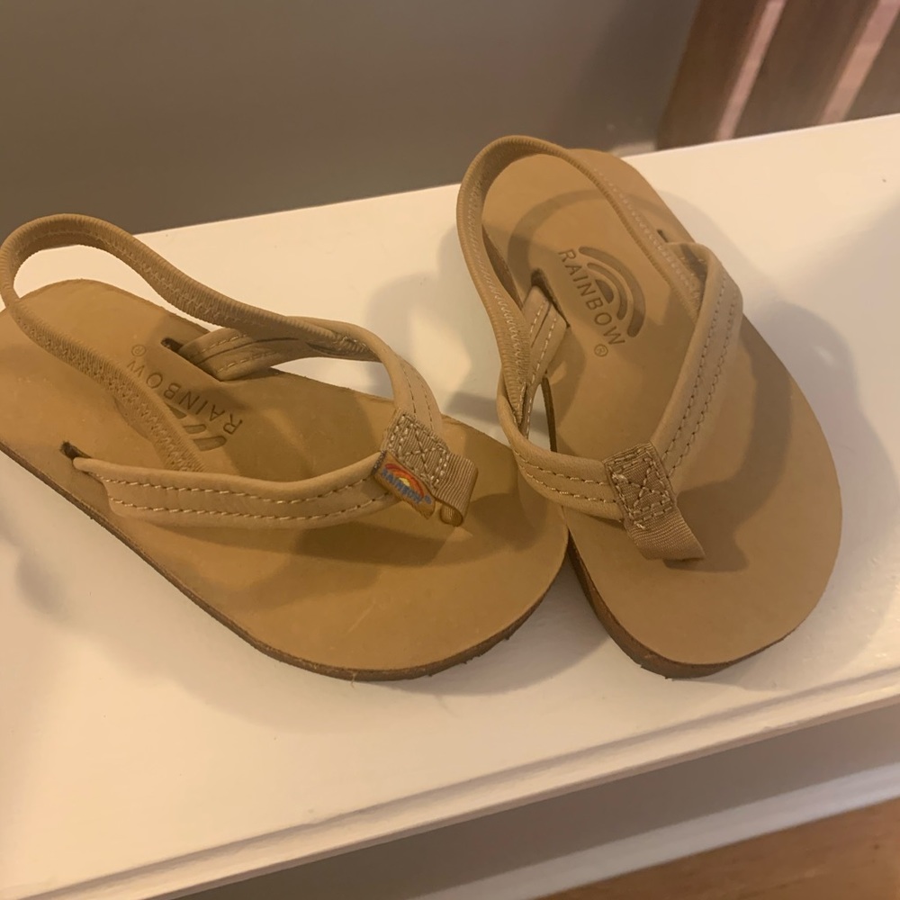 Rainbow Toddler Flip Flops w/back strap